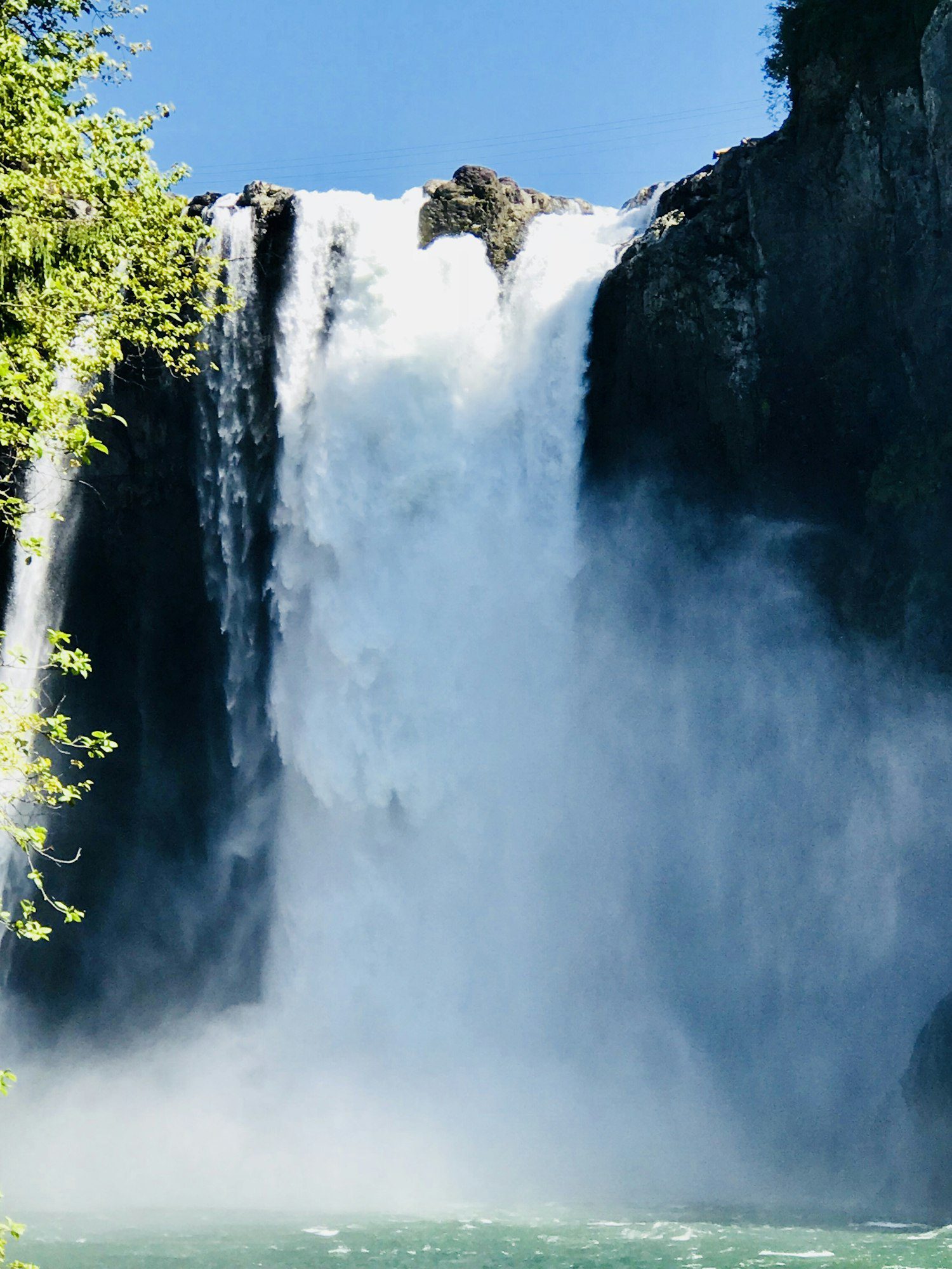 Looking up at Snoqualmie Falls a natural beauty.